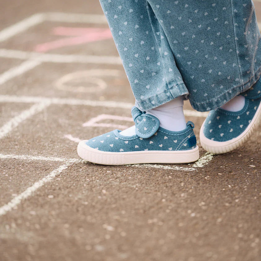 Millie Canvas Shoes- Denim Hearts
