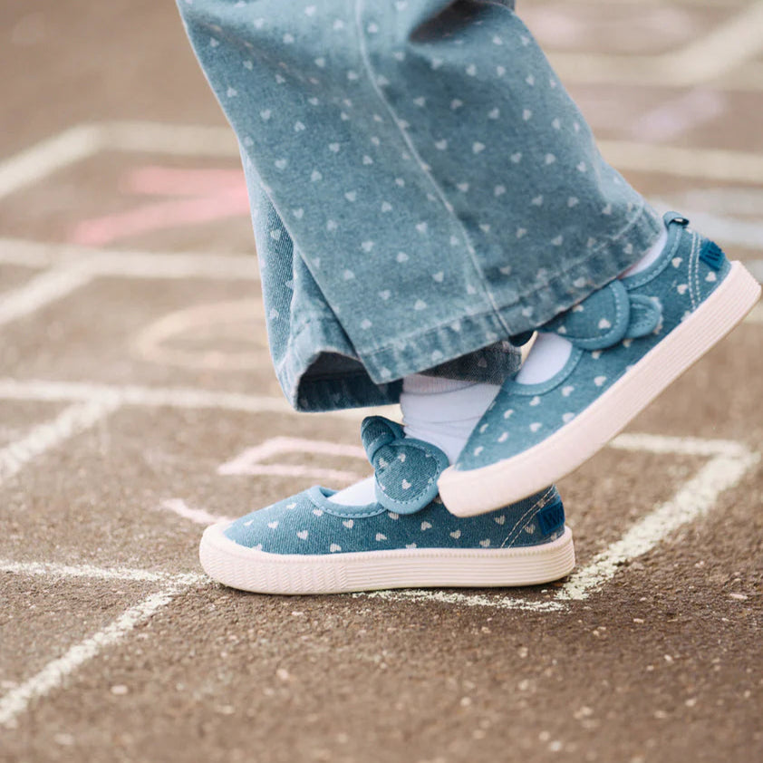 Millie Canvas Shoes- Denim Hearts