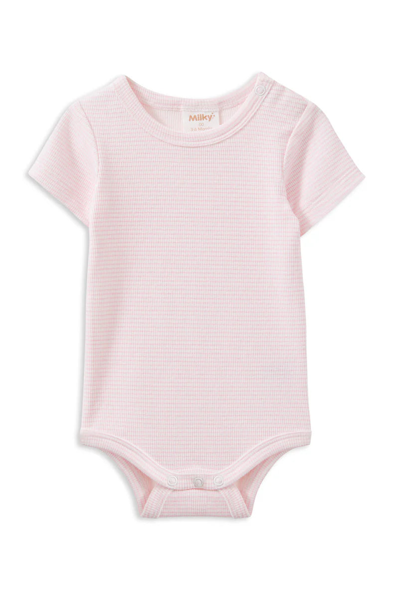 Pink Stripe Rib Bubbysuit