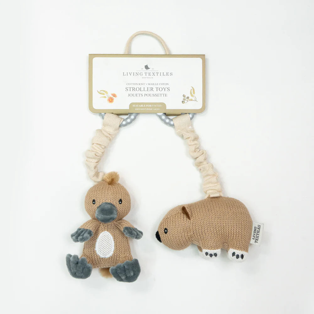 Stroller Toys 2 Pack- Platypus & Wombat
