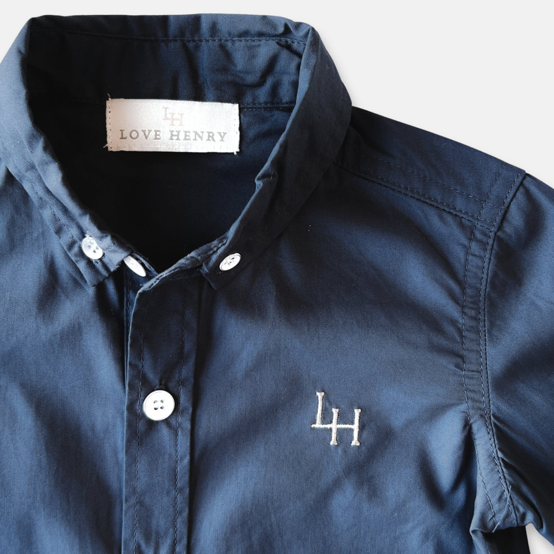 Boys Oxford Long Sleeve Shirt- Navy
