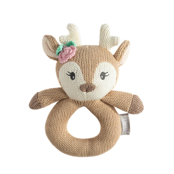 Knitted Rattle- Ava The Fawn