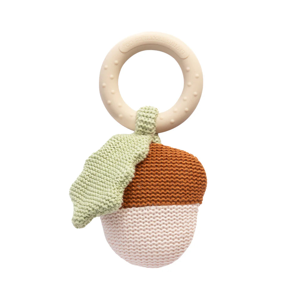 Teething Ring Rattle- Acorn Whimsical Wonderland