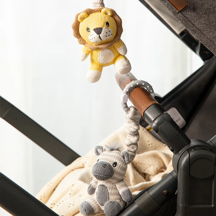 Stroller Toys 2 Pack- Zebra & Lion