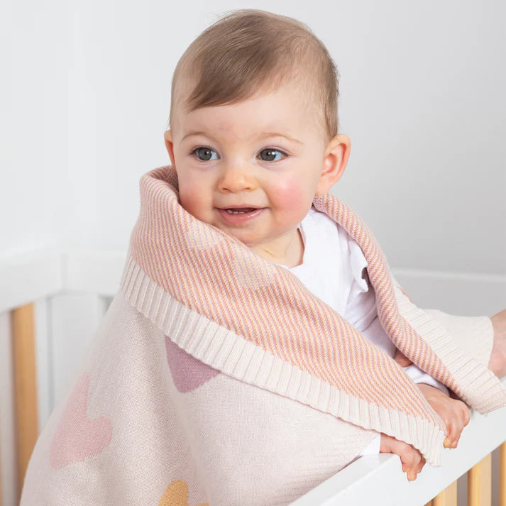 Jacquared Blanket- Bohemian Bliss/Hearts