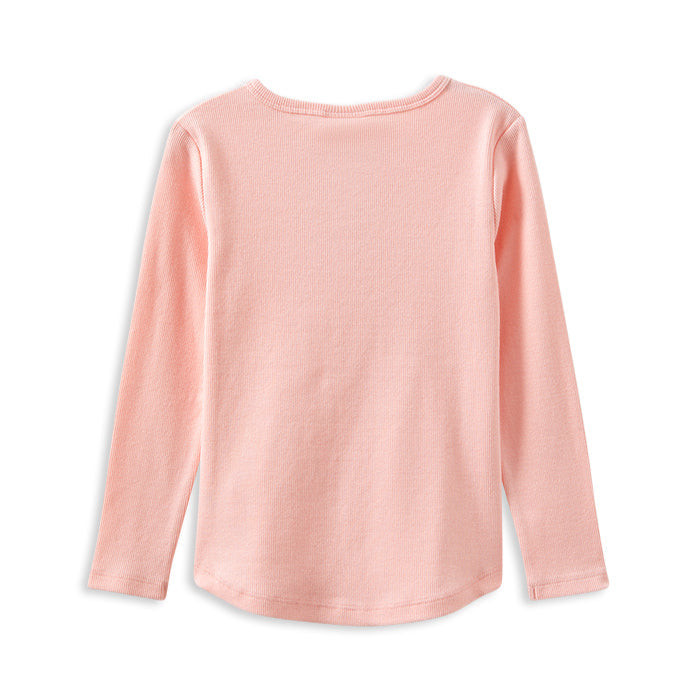 Whisper Rose Henley Long Sleeve Dress