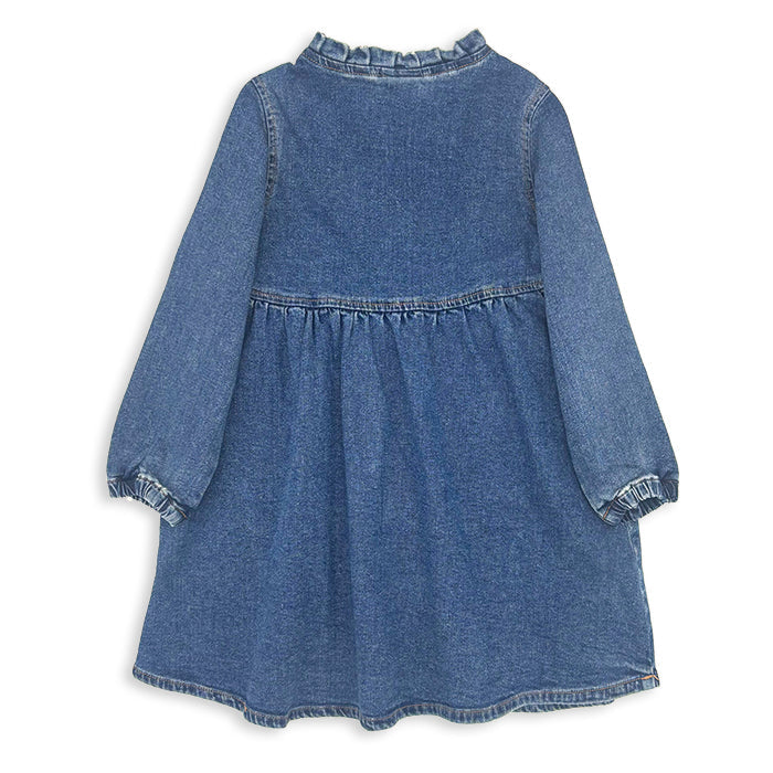 Mid Wash Denim Long Sleeve Dress