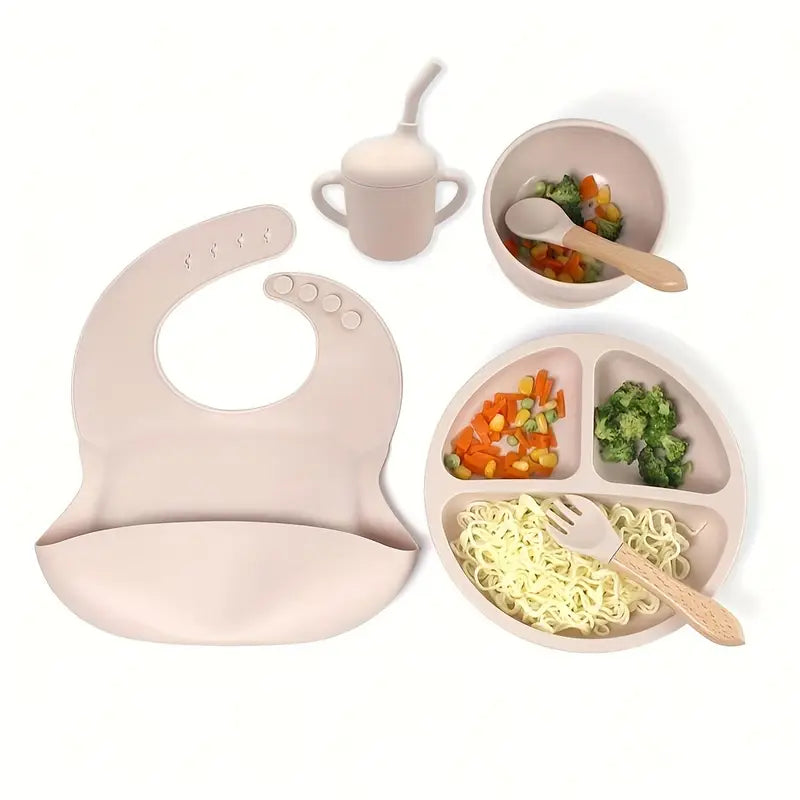 6pc Silicone Feeding Set- Stone