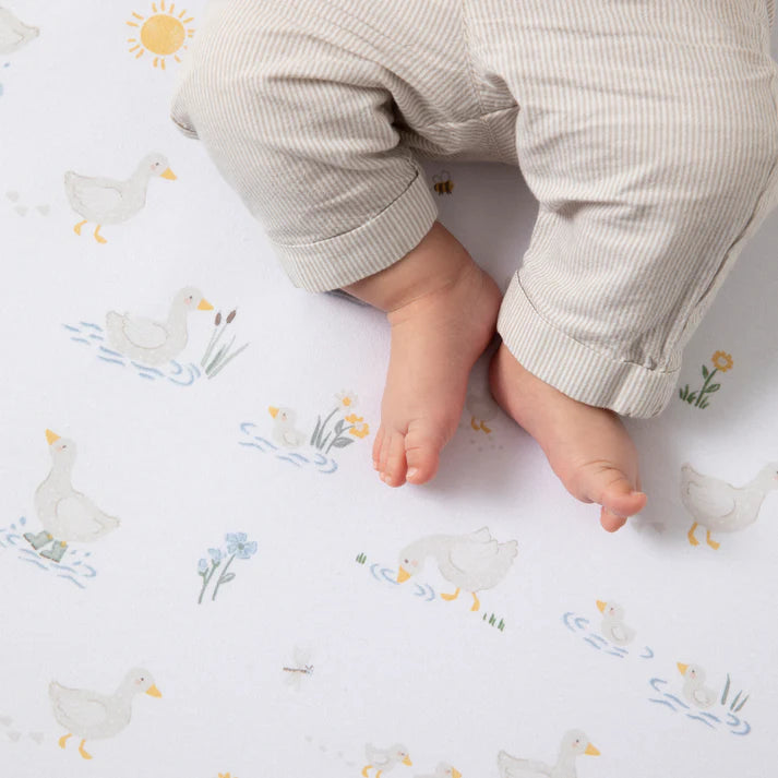 2 Pack Organic Jersey Cot Fitted Sheets - Goosey Goosey