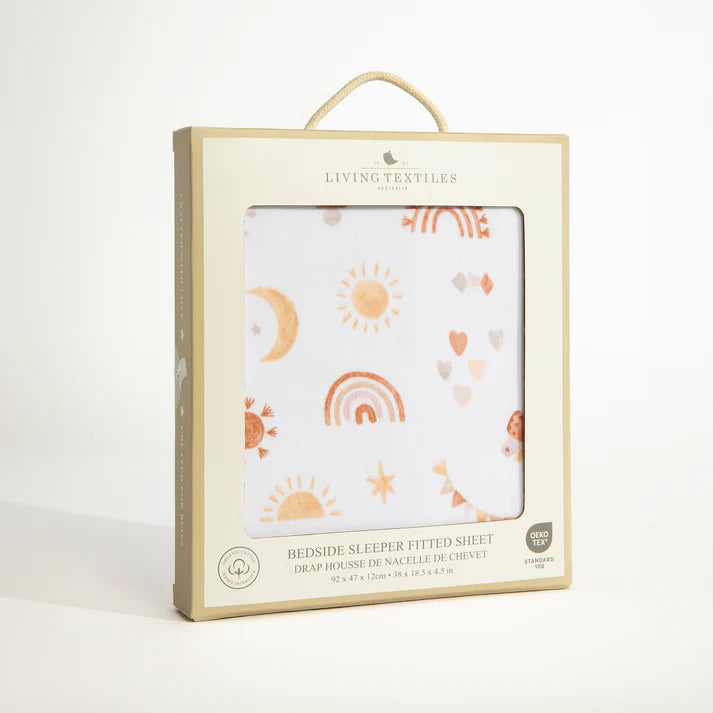 1 Pack Organic Jersey Bedside Sleeper Fitted Sheets- Bohemian Bliss