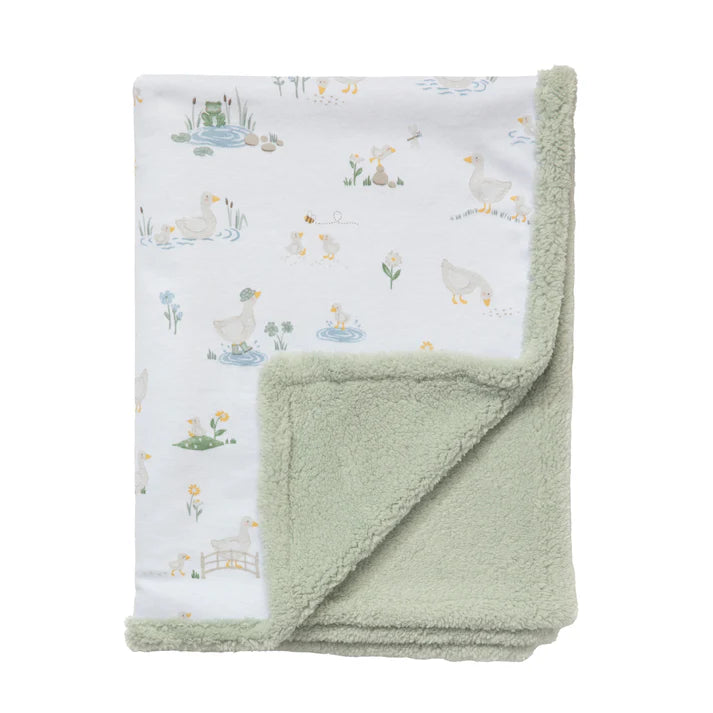Organic Jersey Sherpa Blanket- Goosey Goosey