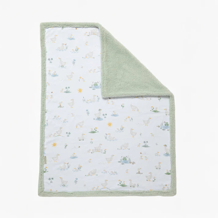 Organic Jersey Sherpa Blanket- Goosey Goosey