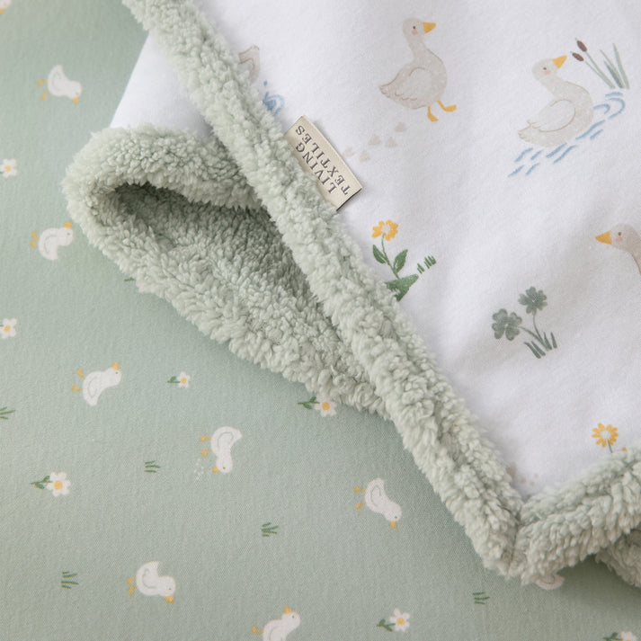 Organic Jersey Sherpa Blanket- Goosey Goosey