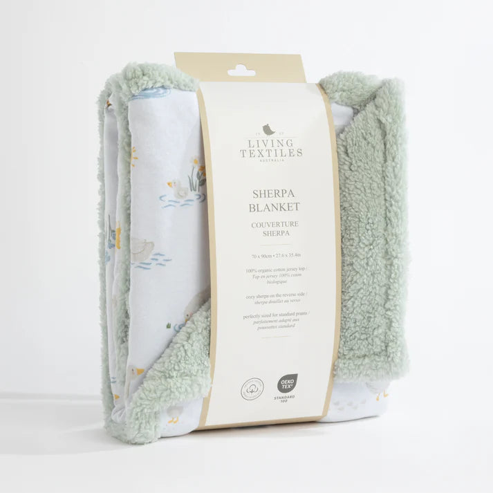 Organic Jersey Sherpa Blanket- Goosey Goosey