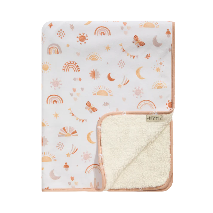 Organic Jersey Sherpa Blanket- Bohemian Bliss