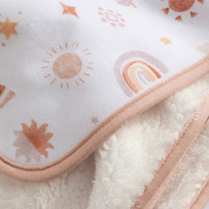 Organic Jersey Sherpa Blanket- Bohemian Bliss