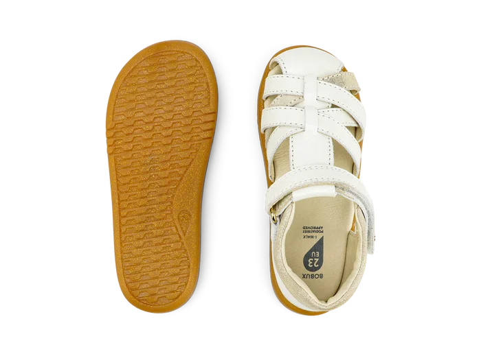 Cross Jump Leather Sandals- Moon Pearl