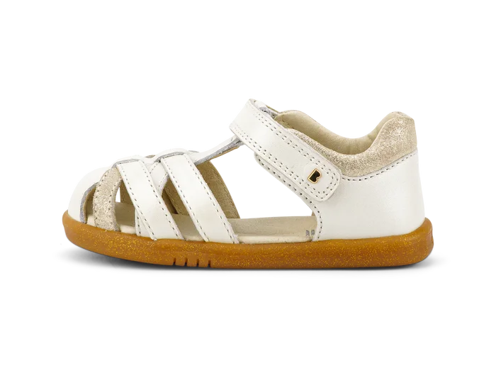 Cross Jump Leather Sandals- Moon Pearl