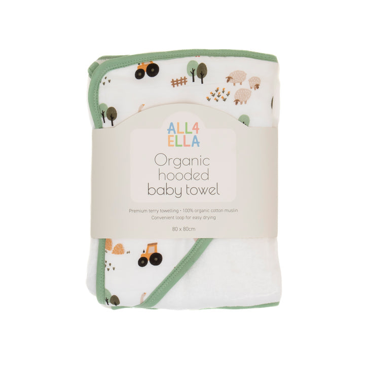 Organic Hooded Towel- Country Farm