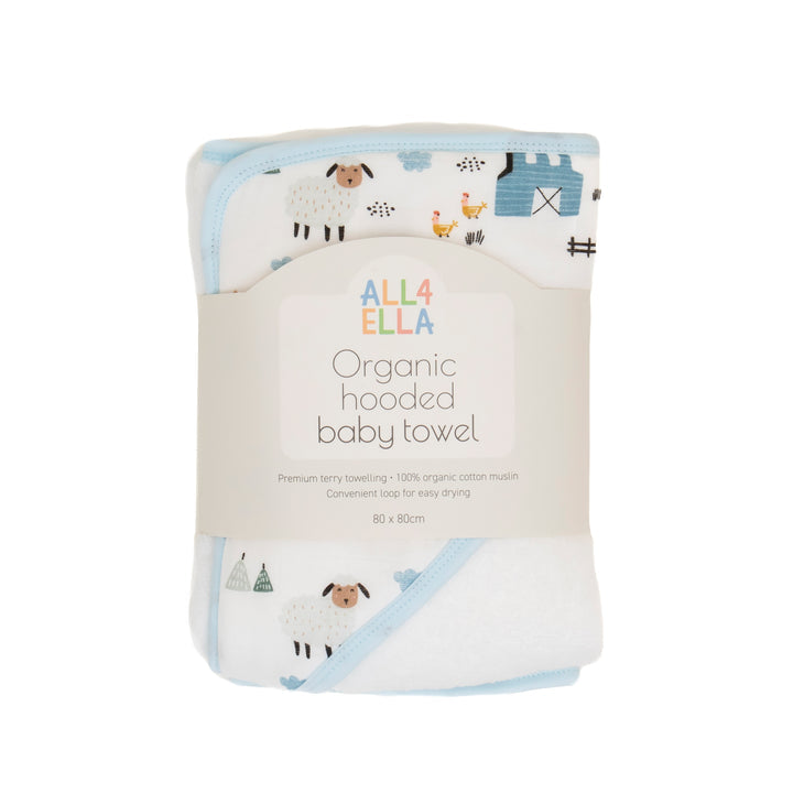 Organic Hooded Towel- Barnyard