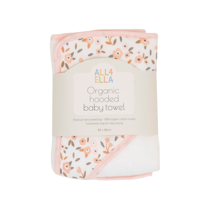 Organic Hooded Towel- Floral Bouquet