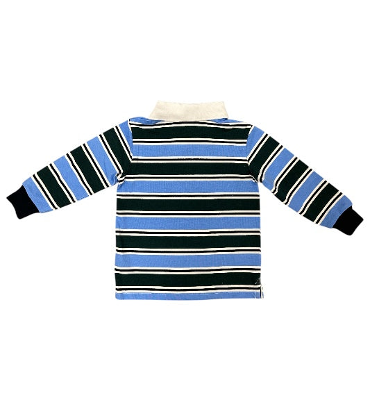 Green Stripe Rugby Long Sleeve Top