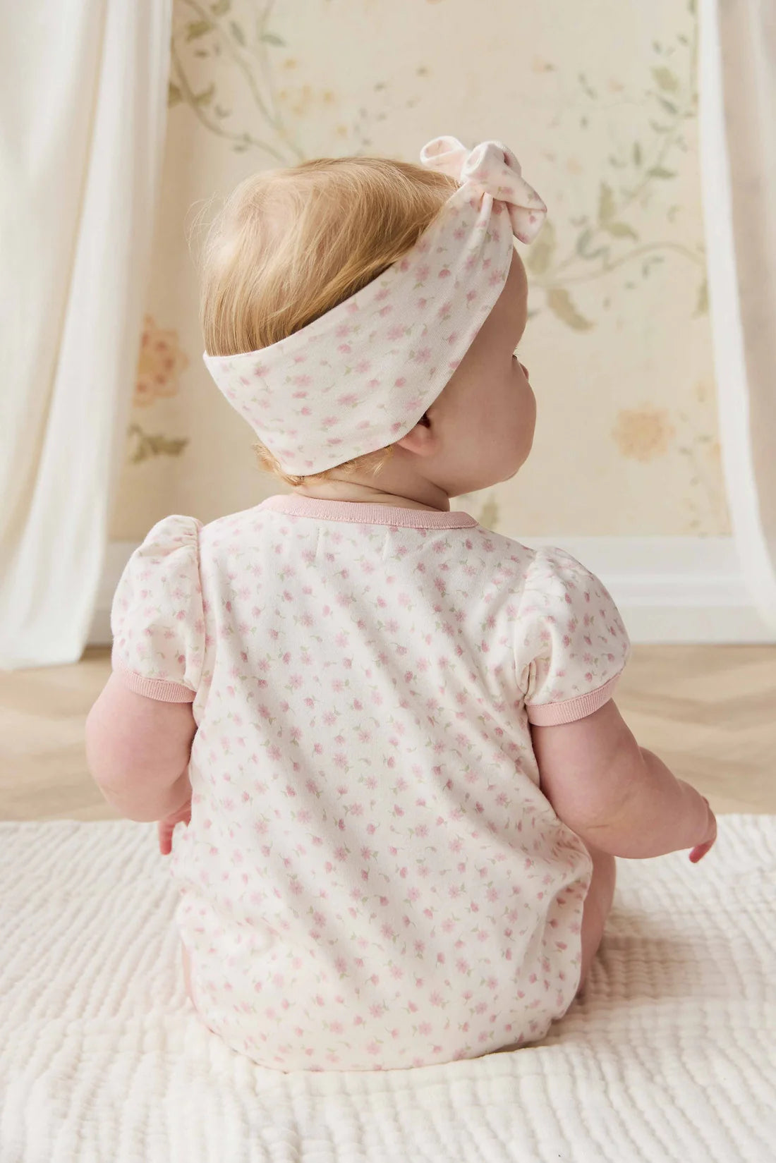 Organic Cotton Antoinette Playsuit - Victoria Blush