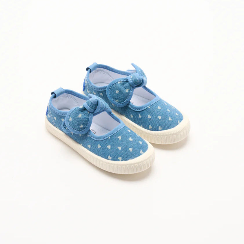 Millie Canvas Shoes- Denim Hearts
