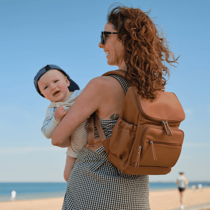 Mini Signature Backpack - Chestnut Brown Vegan Leather