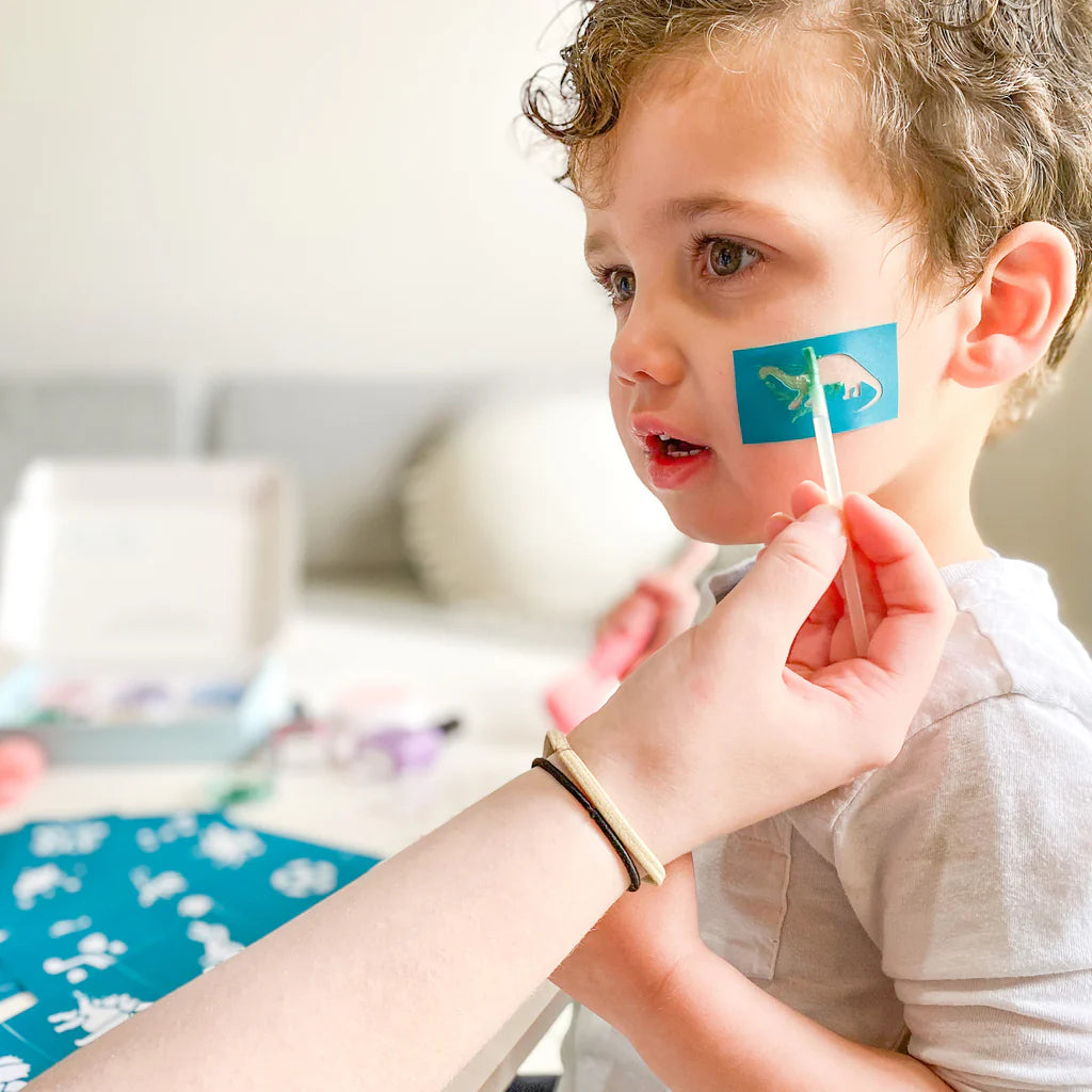 Oh Flossy Reusable Adhesive Face Paint & Makeup Stencils - Teal