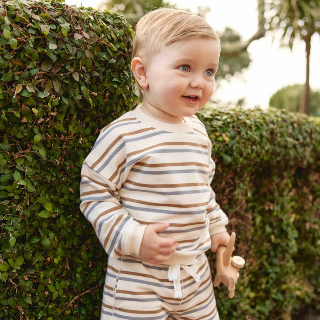 Organic Cotton Damien Sweatshirt - Hudson Stripe Tiger