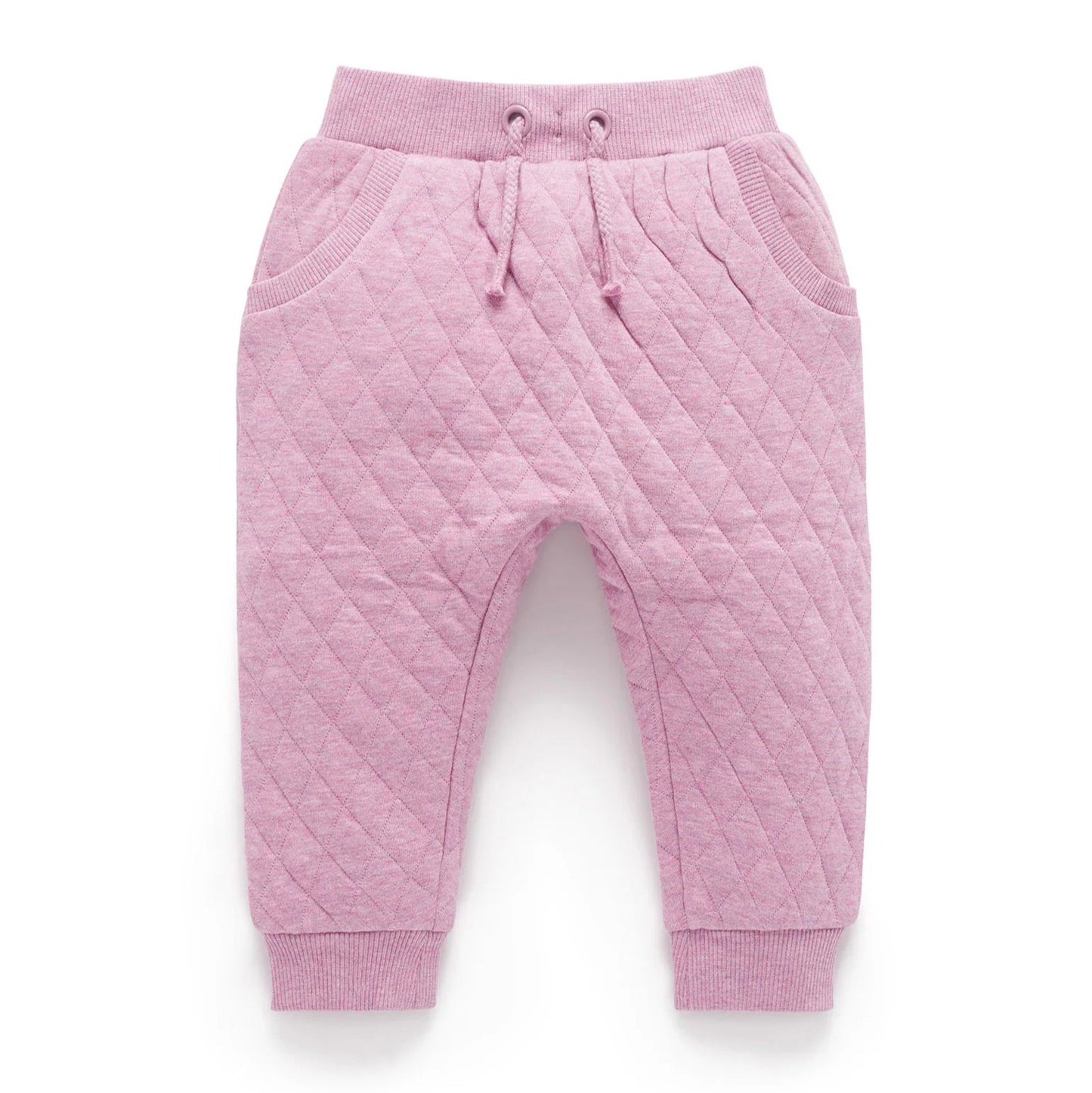 Quilted Track Pants- Lavender Melange