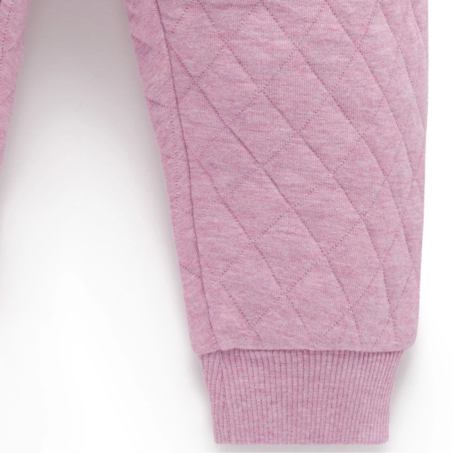Quilted Track Pants- Lavender Melange