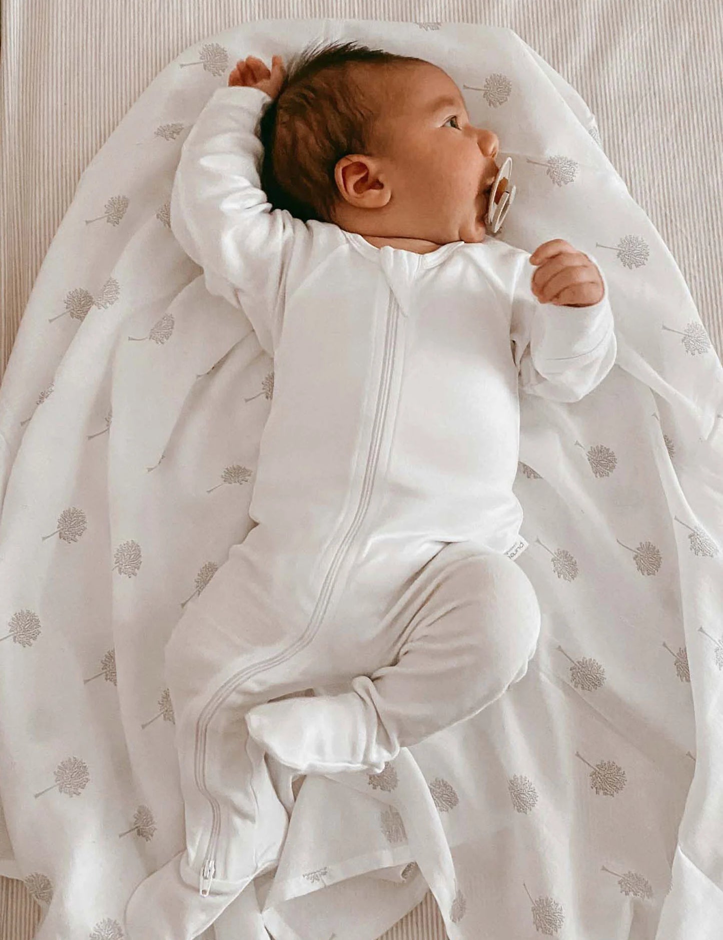 Zip Growsuit- White
