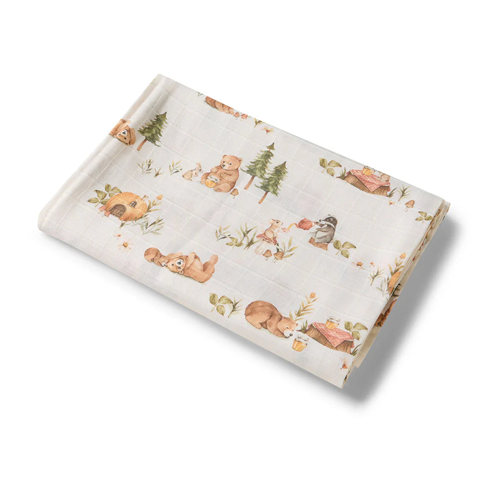 Organic Muslin Wrap- Bears