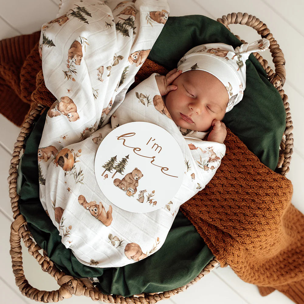 Organic Muslin Wrap- Bears
