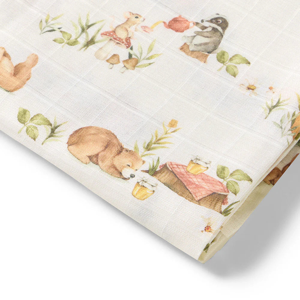 Organic Muslin Wrap- Bears