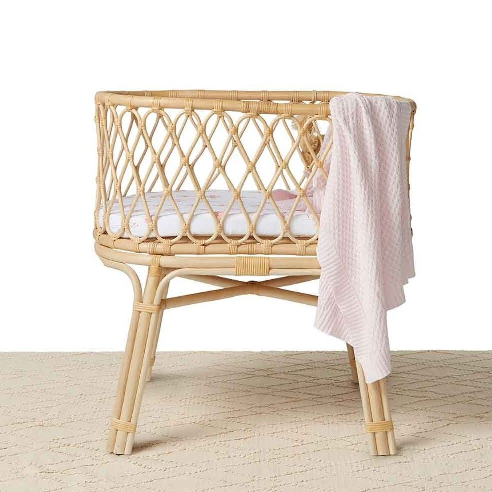 Diamond Knit Organic Baby Blanket- Blush Pink