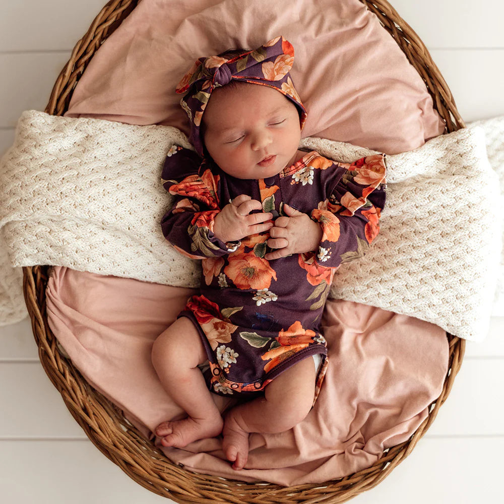 Sienna Long Sleeve Organic Bodysuit With Frill