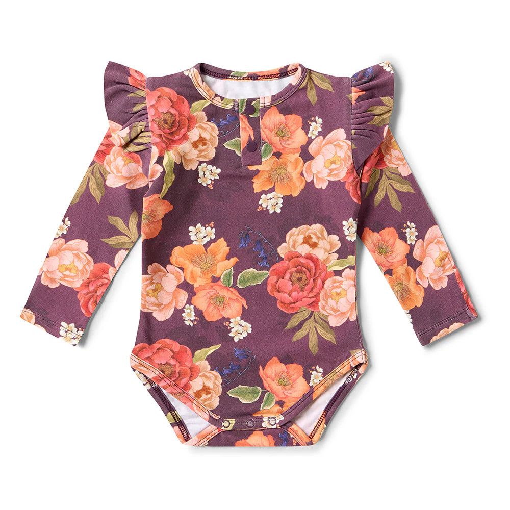 Sienna Long Sleeve Organic Bodysuit With Frill