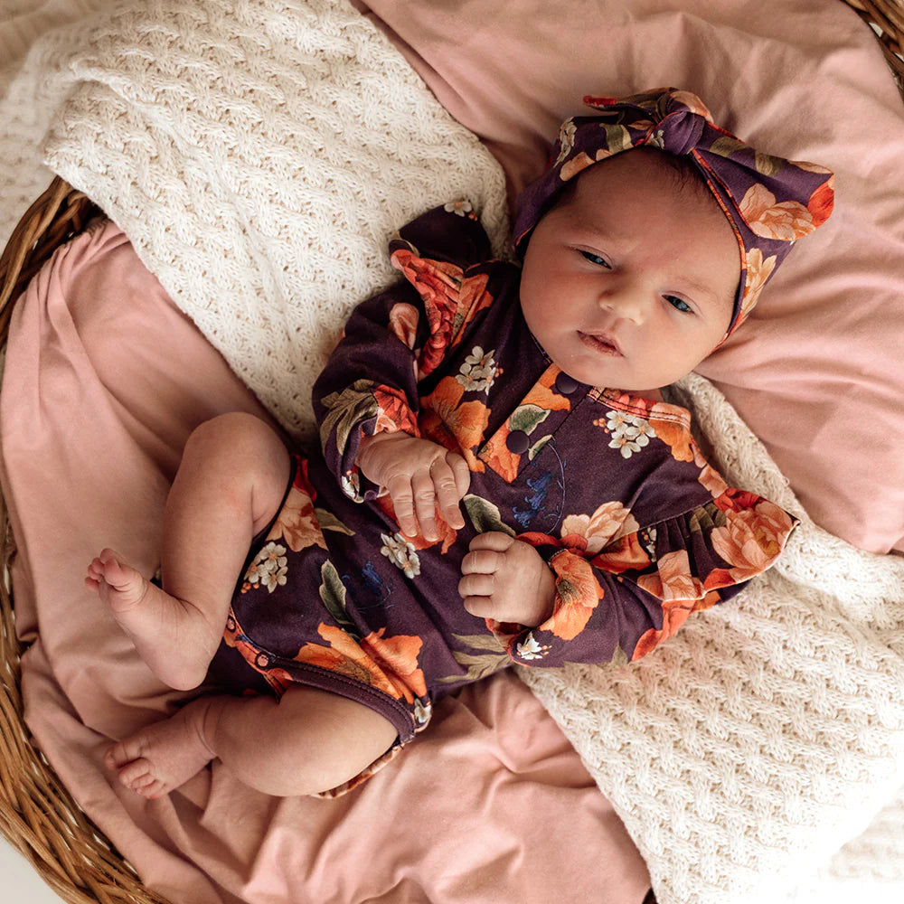 Sienna Long Sleeve Organic Bodysuit With Frill
