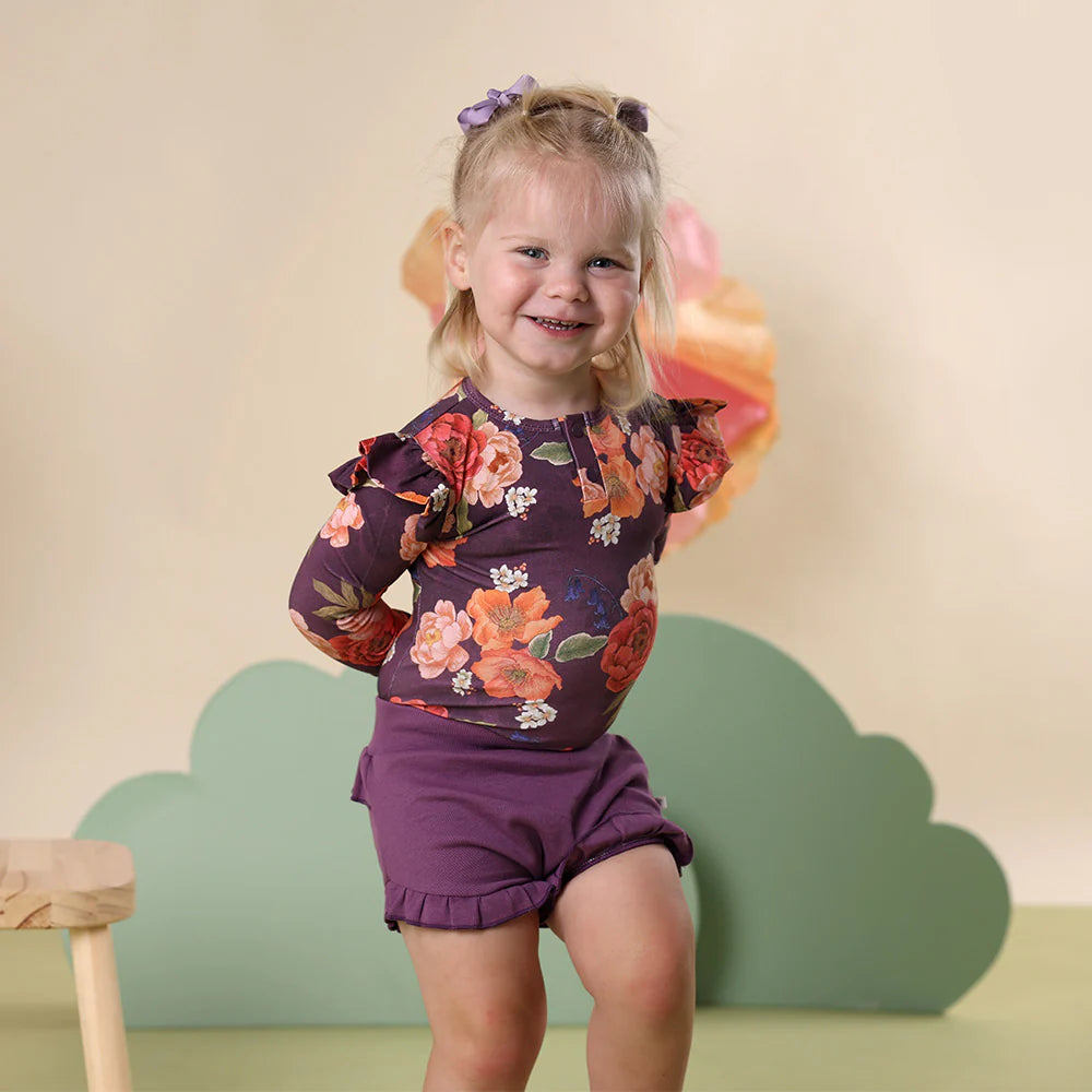 Sienna Long Sleeve Organic Bodysuit With Frill