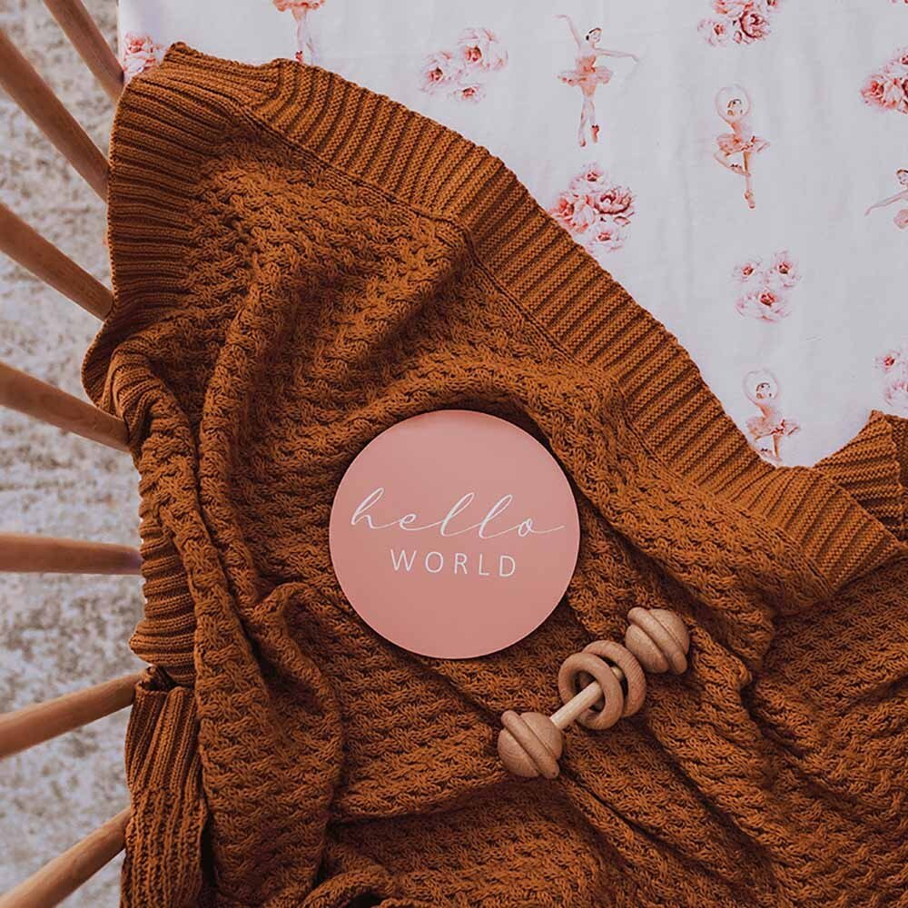 Diamond Knit Organic Baby Blanket- Bronze