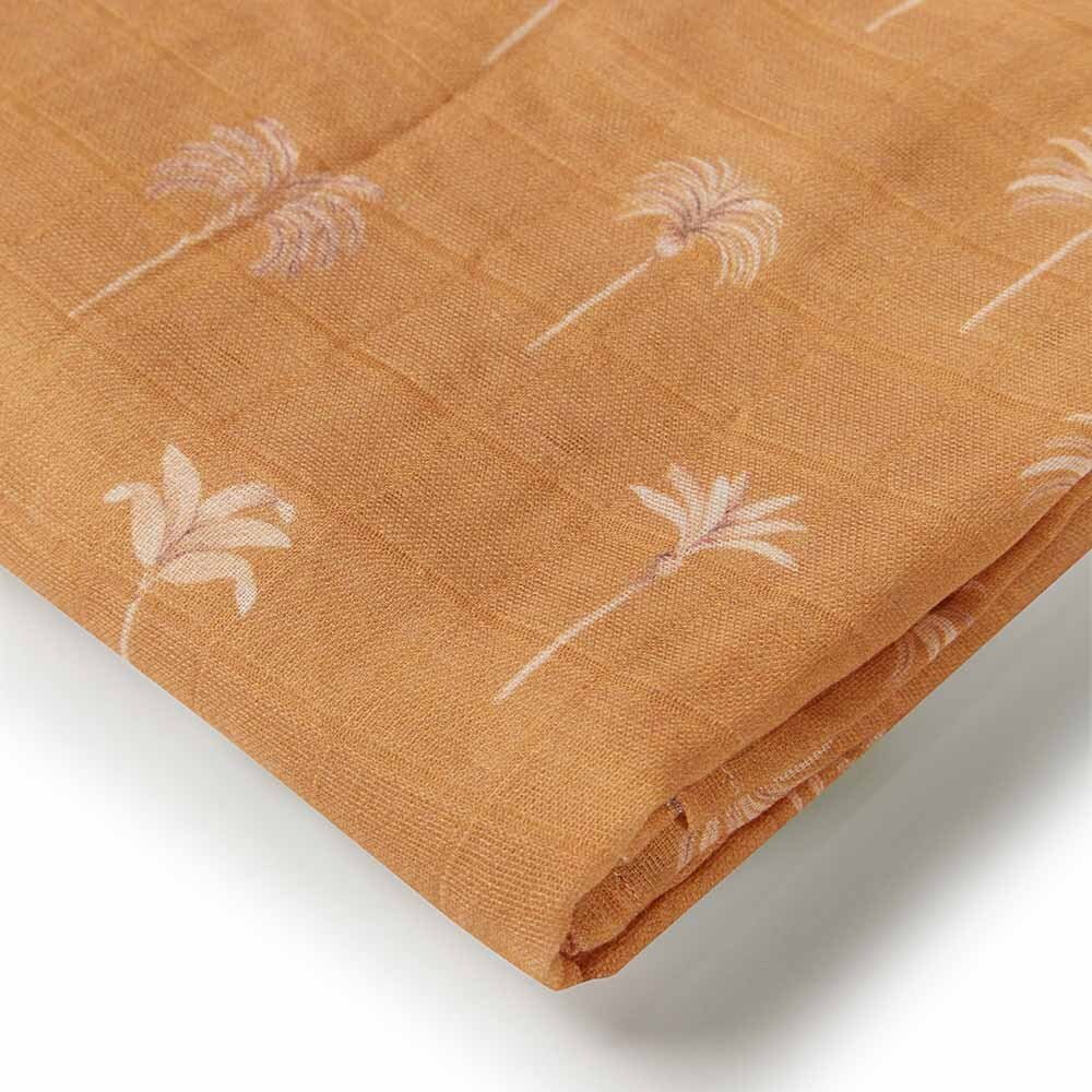 Organic Muslin Wrap- Bronze Palm