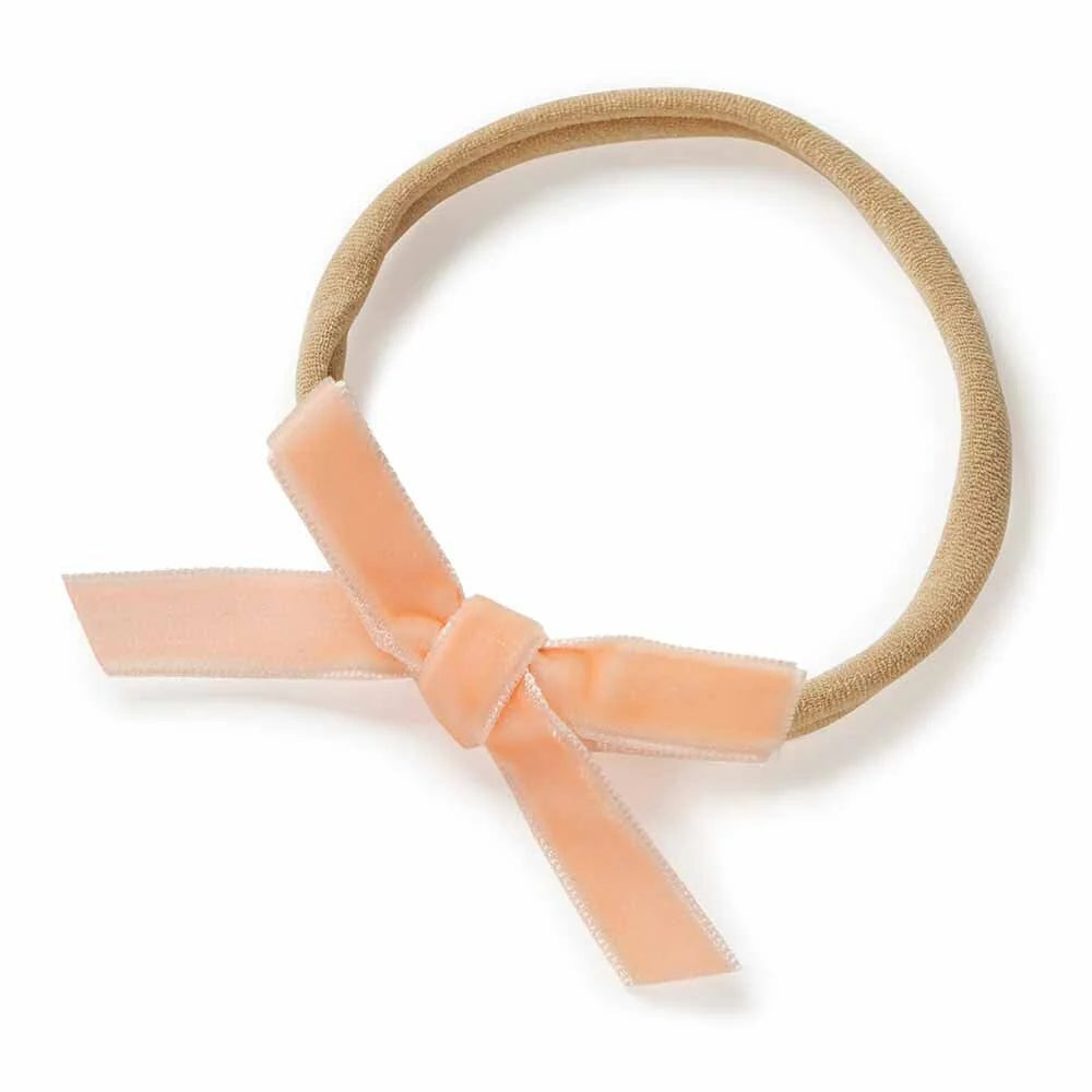 Baby Velvet Bow- Coral