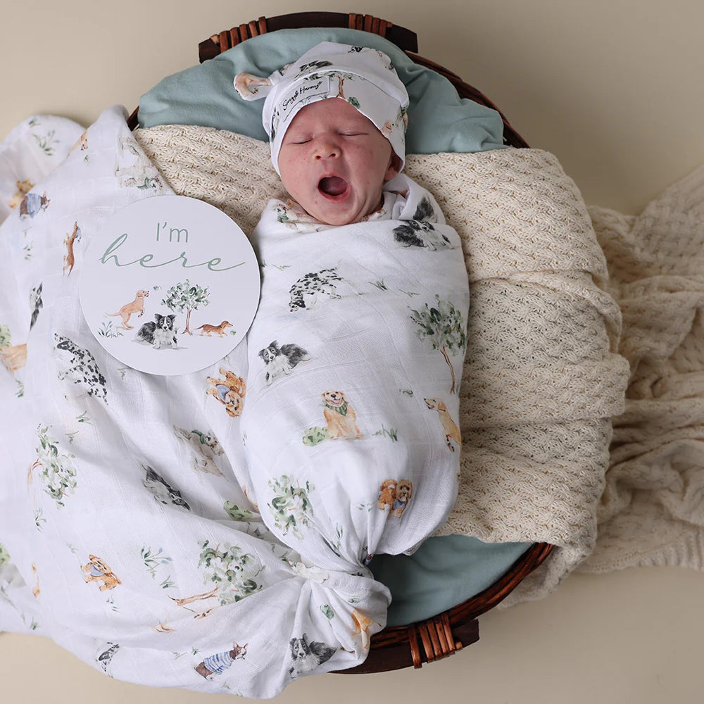 Organic Muslin Wrap- Dog Park