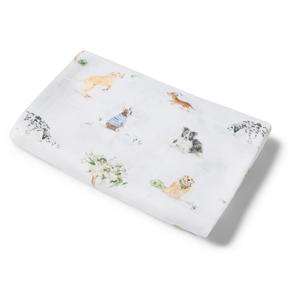 Organic Muslin Wrap- Dog Park