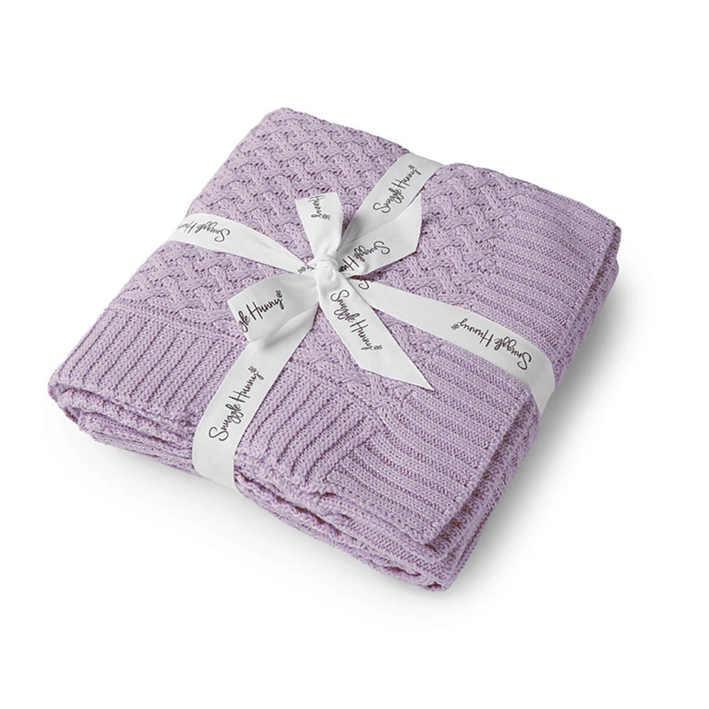 Diamond Knit Organic Baby Blanket- Lavender