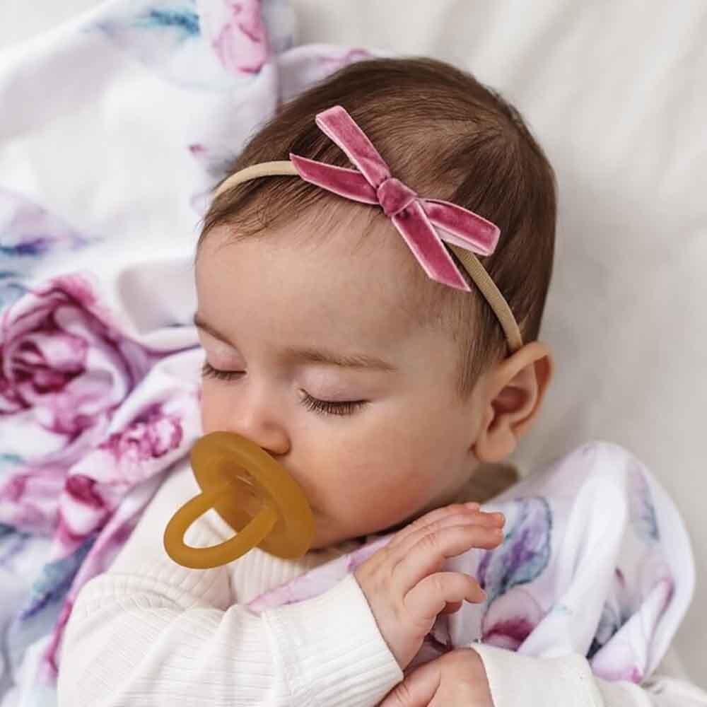 Baby Velvet Bow- Mauve