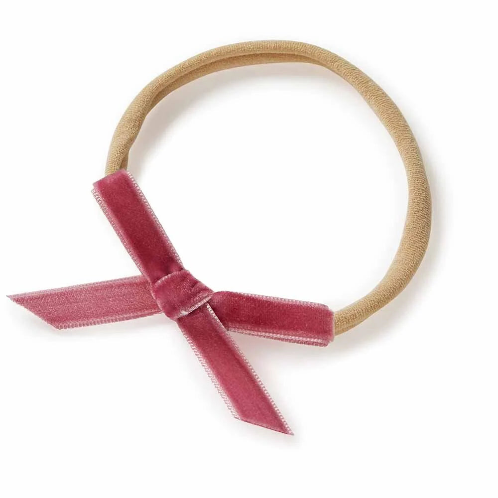 Baby Velvet Bow- Mauve